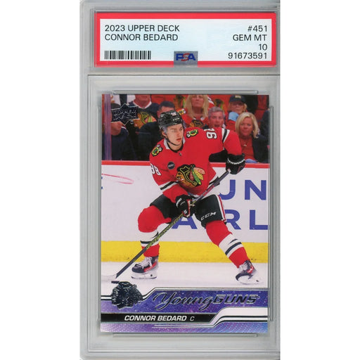 2023 Upper Deck Connor Bedard Young Guns Rookie Card #451 RC PSA 10 UD Chicago