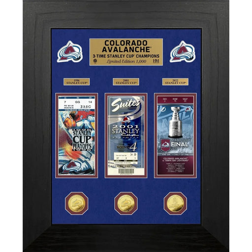 Colorado Avalanche Stanley Cup Tickets / Gold Coin Framed Collage