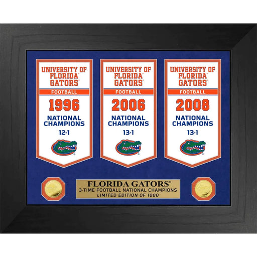 Florida Gators NCAA Football National Championship Banner / Gold Coin Framed Collage
