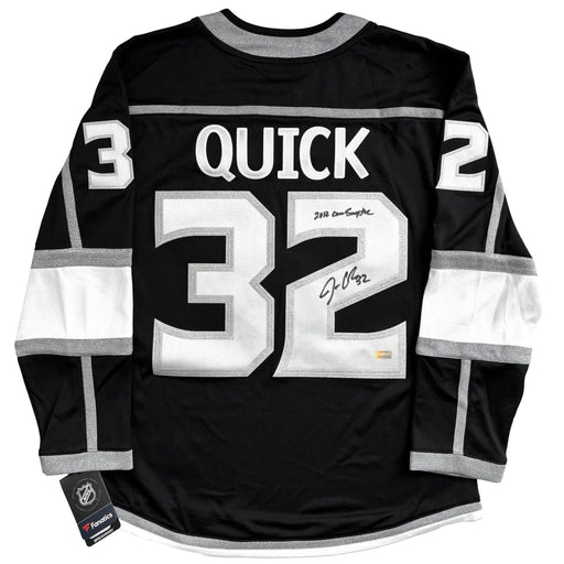 Jonathan Quick Autographed LA Kings 2012 Stanley Cup Jersey Insribed ’Conn Smythe’ IGM COA