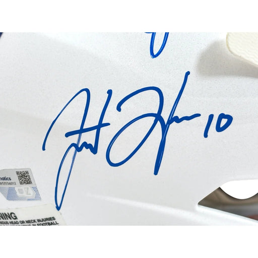 Justin Herbert John Harbaugh Signed LA Chargers Full Size Speed Helmet BAS COA Autographed Authentic Flex