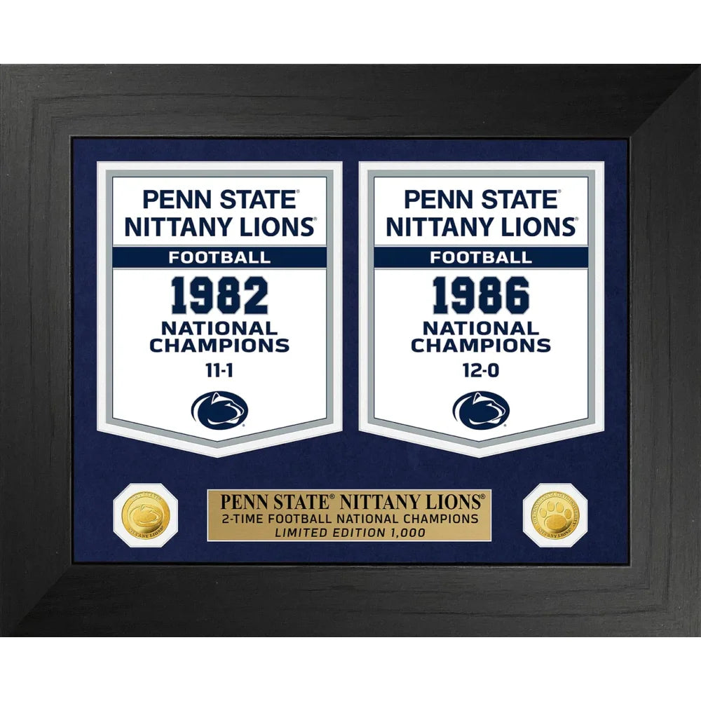 Penn State Nittany Lions NCAA Football National Championship Banner / Gold Coin Framed Collage
