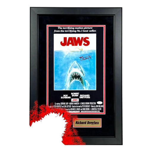 Richard Dreyfuss Autographed JAWS Bloody Bite Framed Movie Poster JSA Photo