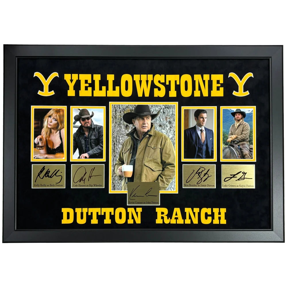 Yellowstone Cast Facsimile Signed Framed TV Show Costner Autographed Photos