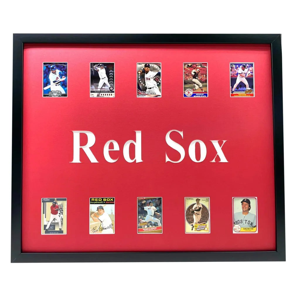 Boston Red Sox Legends Framed 10 Baseball Card Collage Lot Williams Ortiz Yaz