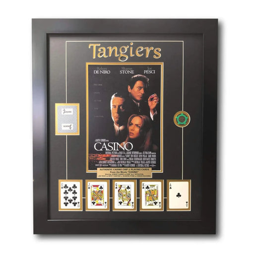 Casino Movie Collage W/ Tangiers Playing Cards & Poker Chip Framed Photo