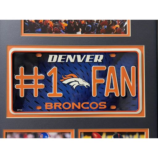 Denver Broncos Fan License Plate Framed Collage Memorabilia Elway Manning