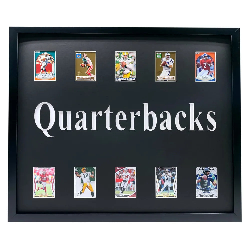 NFL Quarterback Legends Framed 10 Football Card Collage Lot Brady Rodgers