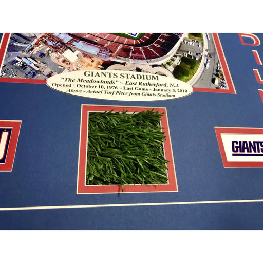 NY Giants Stadium Authentic Game Used Turf Framed Collage COA New York Photo