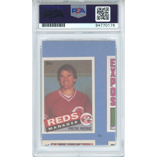Pete Rose Signed 1985 Topps Galasso #93 Reds PSA/DNA Gem Mint 10 Auto Card