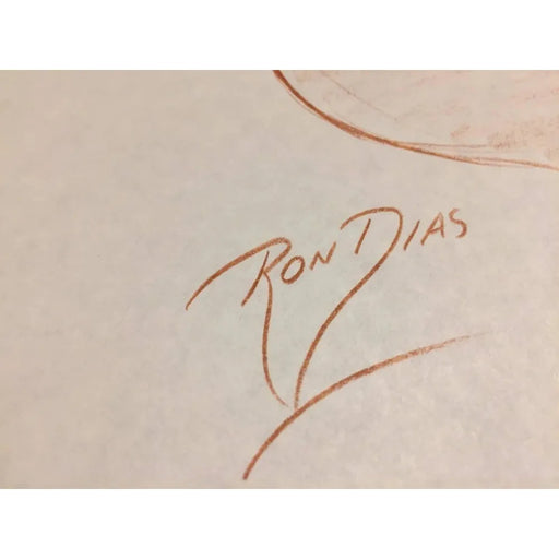 Ron Dias Hand Drawing Signed Authentic Sketch Of Ariel Little Mermaid Disney