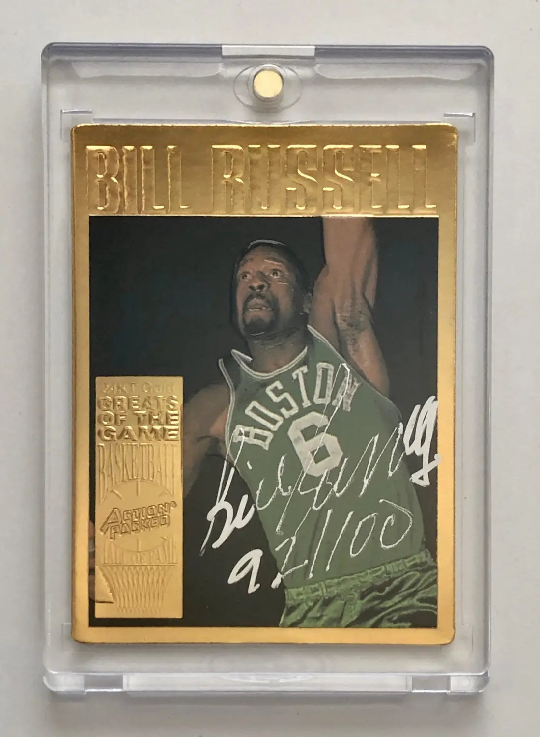 1995 Action Packed Bill Russell Autographed Card #D1/100 Beckett