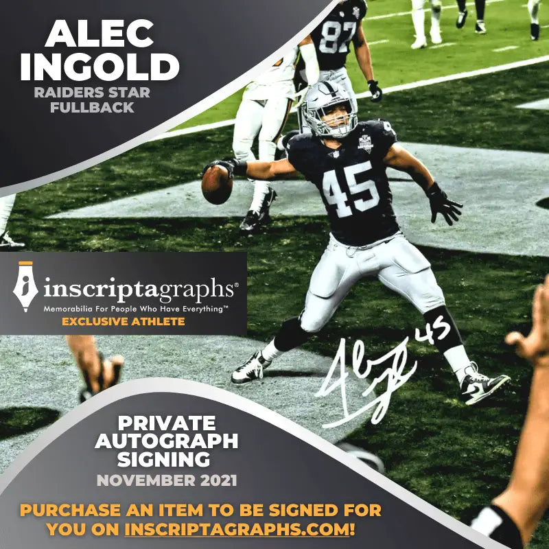 Alec Ingold Exclusive Private Autograph Signing - November 2021 - Inscriptagraphs Memorabilia