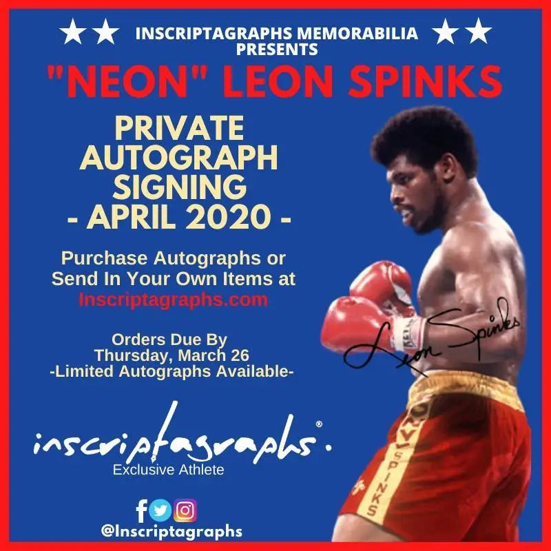 Leon Spinks Private Autograph Signing April 2020 - Inscriptagraphs