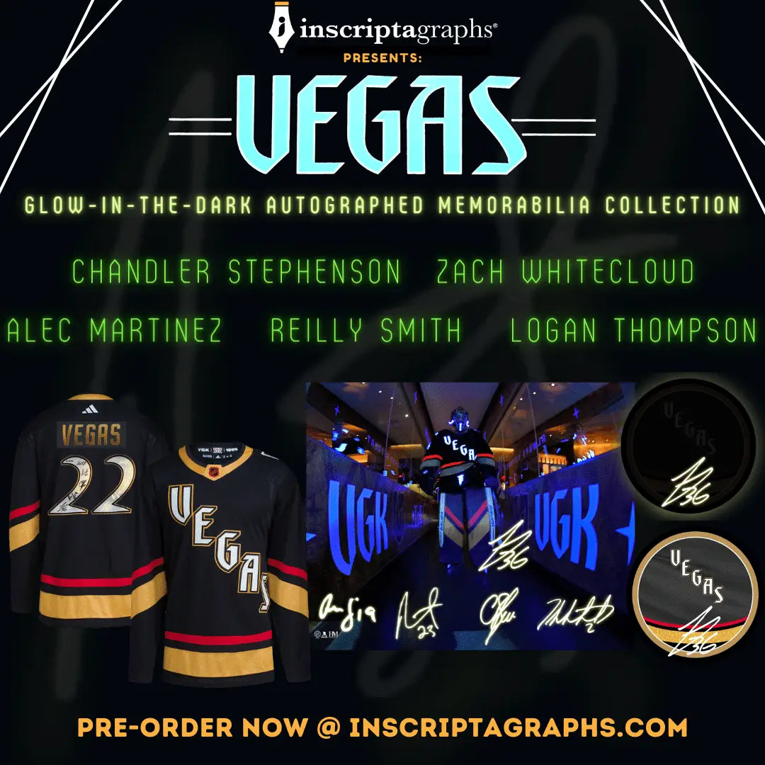 Vegas Hockey Retro Glow in the Dark Autographed Memorabilia - Inscriptagraphs