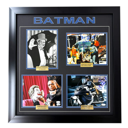 1966 Batman TV Show Cast Signed 8x10 Photos Framed JSA PSA Adam West Burt Ward Kitt Craig