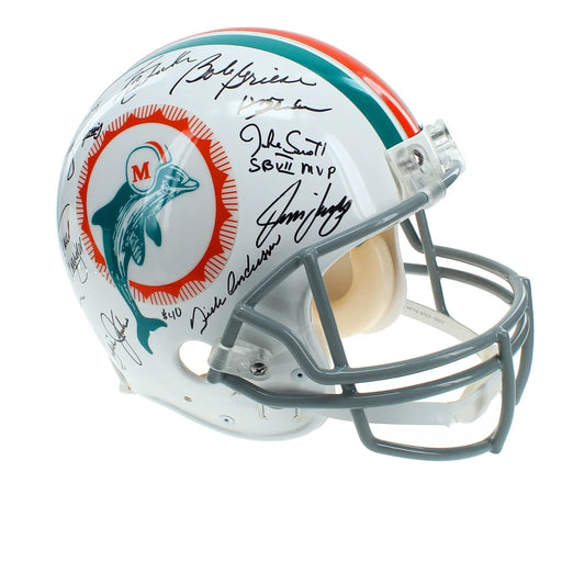 1972 Miami Dolphins Undefeated Team Signed Helmet COA JSA Griese Csonka Morris 72 Autographed