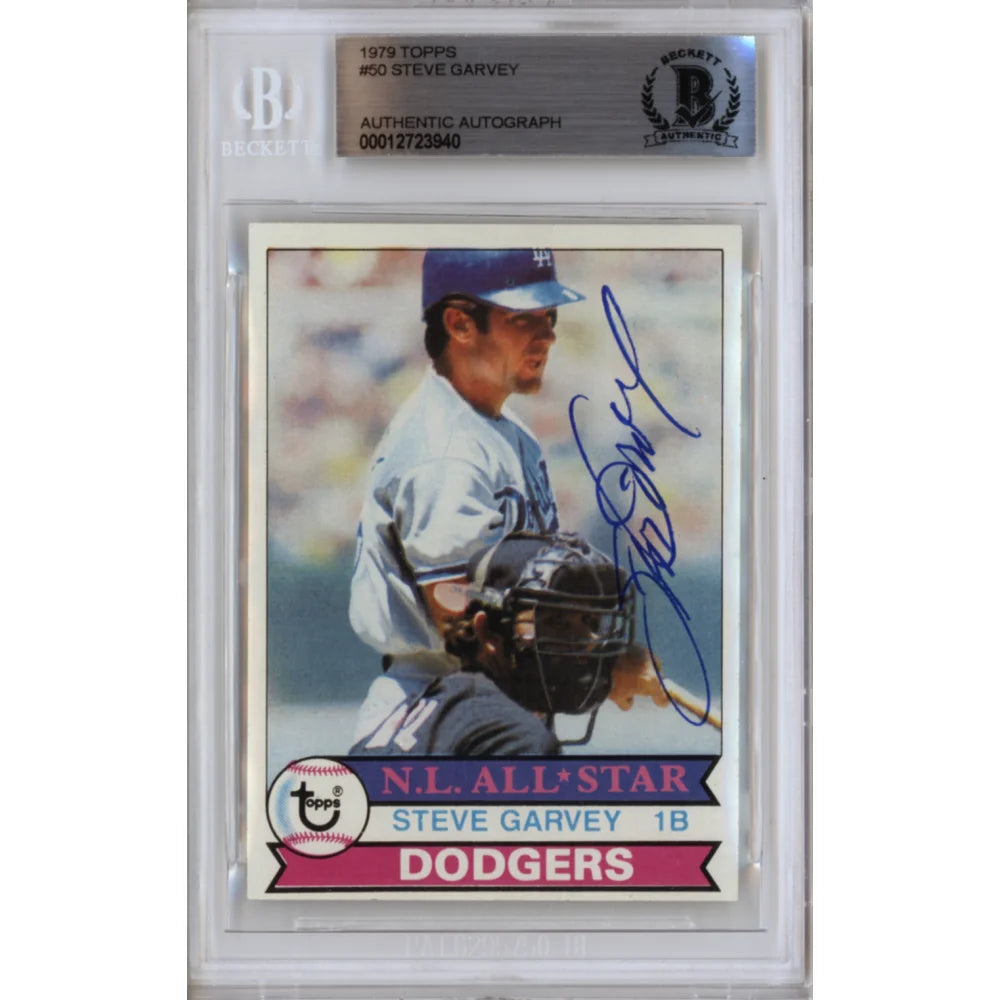 1979 Topps Steve Garvey Signed LA Dodgers Card #50 Beckett COA BAS Slabbed Auto