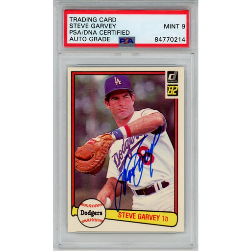 1982 Donruss Steve Garvey Signed COA PSA 9 Los Angeles Dodgers Slabbed Autograph