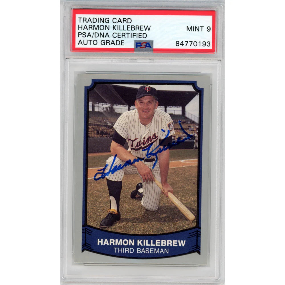 1989 Pacific Harmon Killebrew Signed COA PSA 9 Minnesota Twins Slabbed