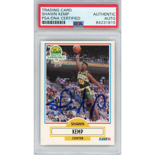 1990-91 Fleer Shawn Kemp Signed Rookie Card PSA/DNA Slabbed Auto RC Sonics #178 Autograph