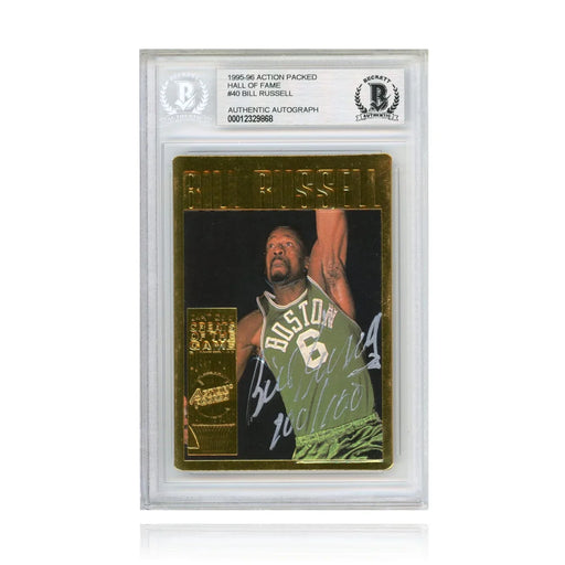 1995 Action Packed Bill Russell Autographed Card #D100/100 Beckett COA NBA BAS