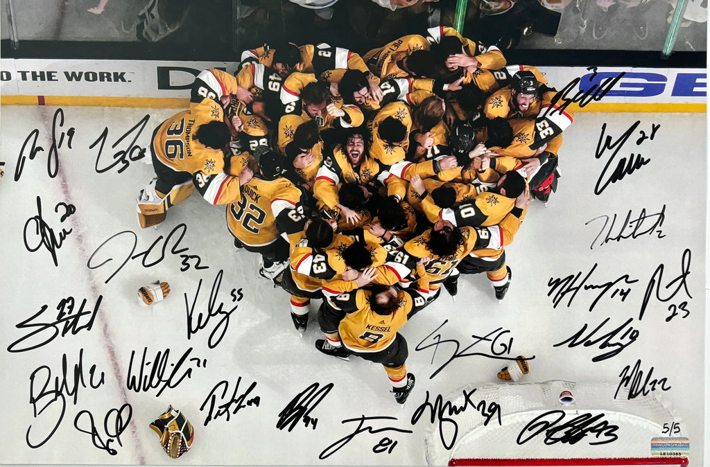 2023 Vegas Golden Knights Team Autographed 12x18 Heart Photo #D/5 Stanley Cup Signed COA IGM