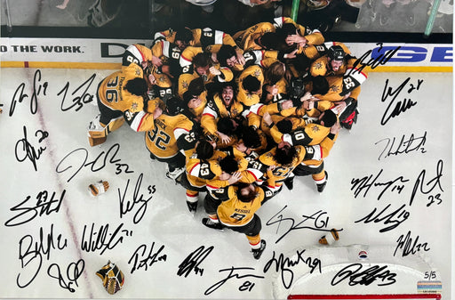 2023 Vegas Golden Knights Team Autographed 12x18 Heart Photo #D/5 Stanley Cup Signed COA IGM