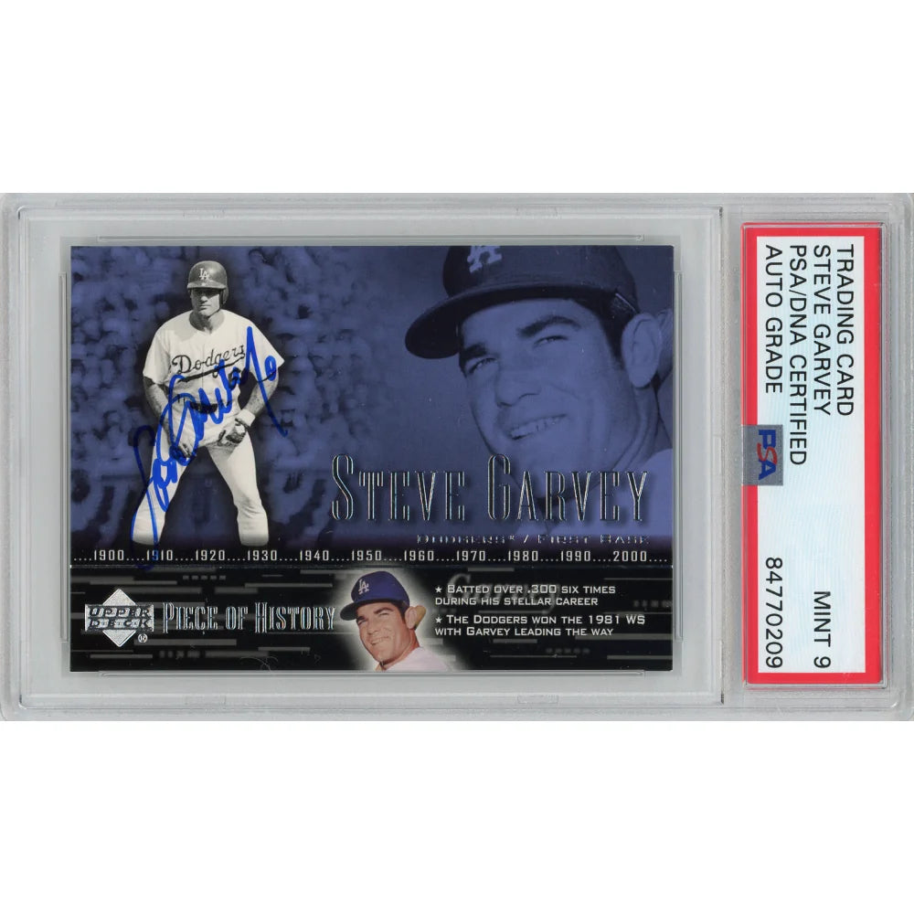 2002 Upper Deck Steve Garvey Signed COA PSA 9 Los Angeles Dodgers Slabbed Auto