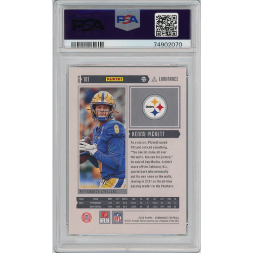 2022 Luminance Kenny Pickett Rookie Card Gold /249 PSA 8 RC Pittsburgh Steelers