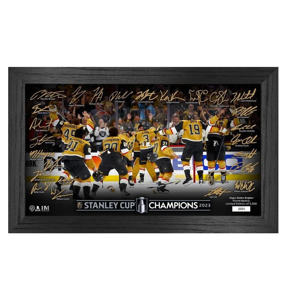 2023 Stanley Cup Champions Vegas Golden Knights Celebration Signature Pano Frame #D/5000