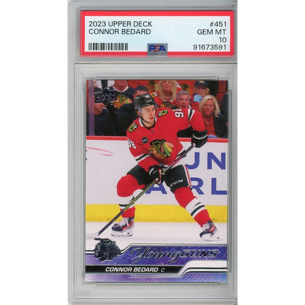 2023 Upper Deck Connor Bedard Young Guns Rookie Card #451 Rc Psa