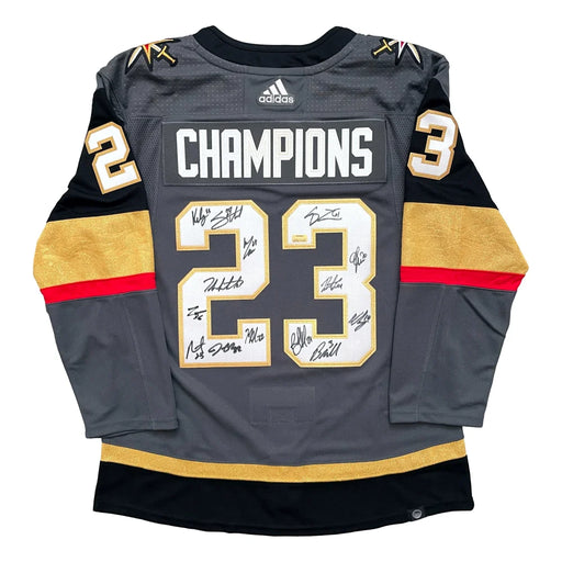 2023 Vegas Golden Knights Team Signed Stanley Cup Grey #D/10 Jersey IGM COA Autographed