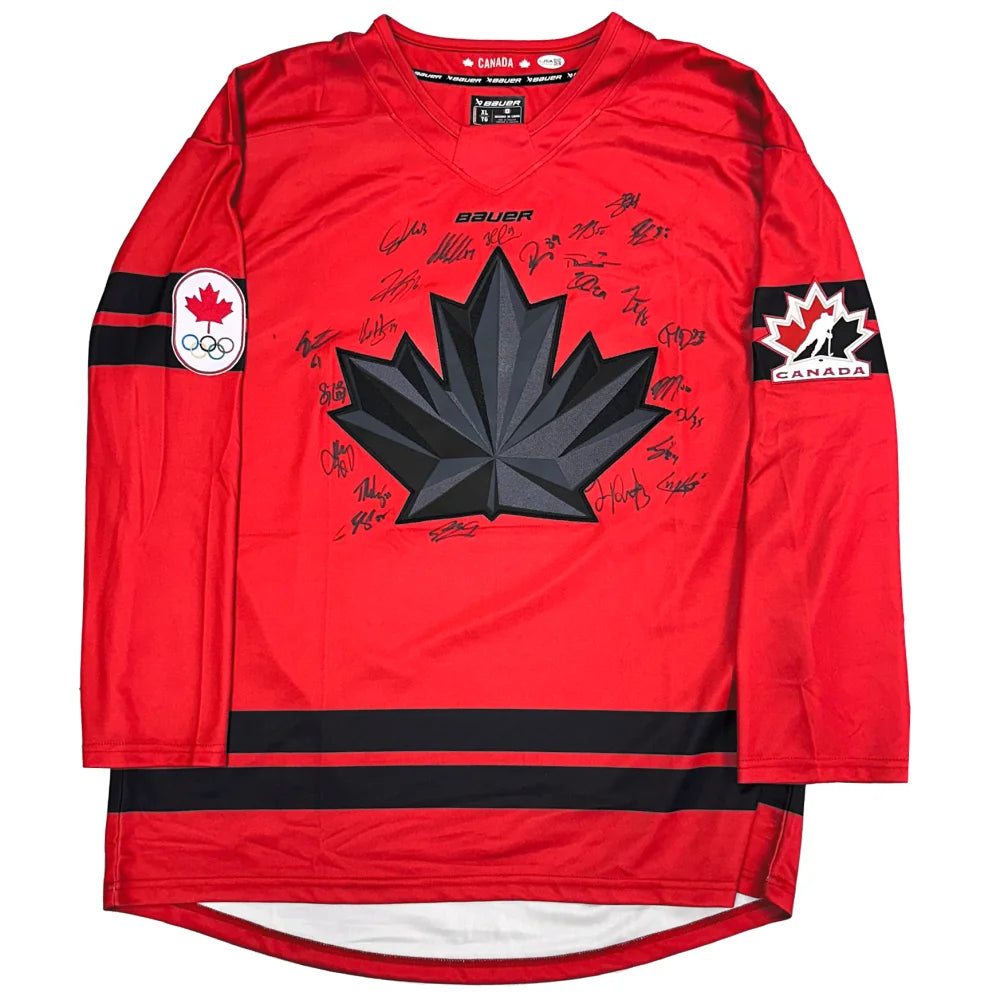 2026 Team Canada Olympics Signed Jersey JSA McDavid Crosby McKinnon Celebrini