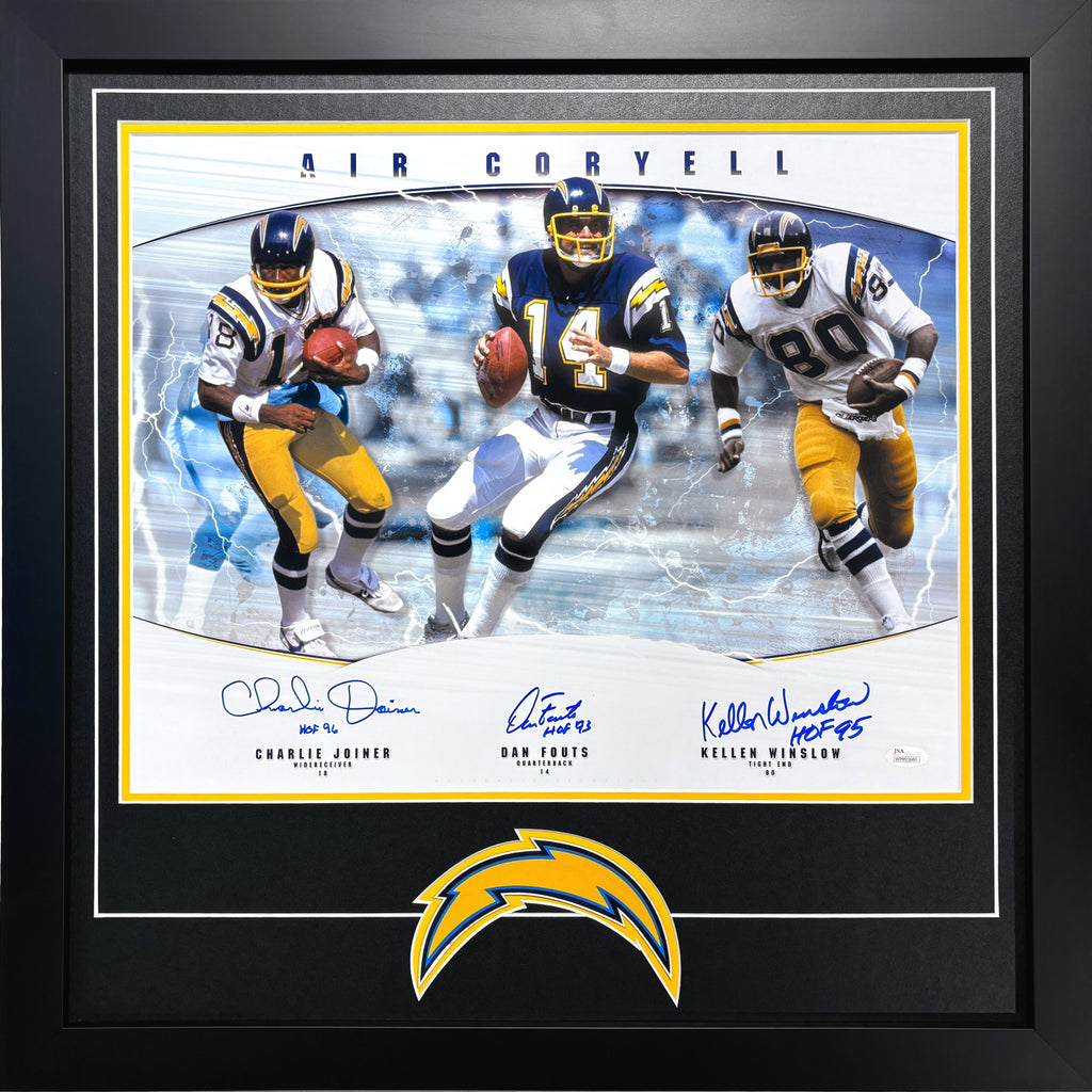 Air Coryell Fouts Joiner Winslow Signed San Diego LA Chargers Framed 16x20 Photo JSA Dan Charlie Kellen