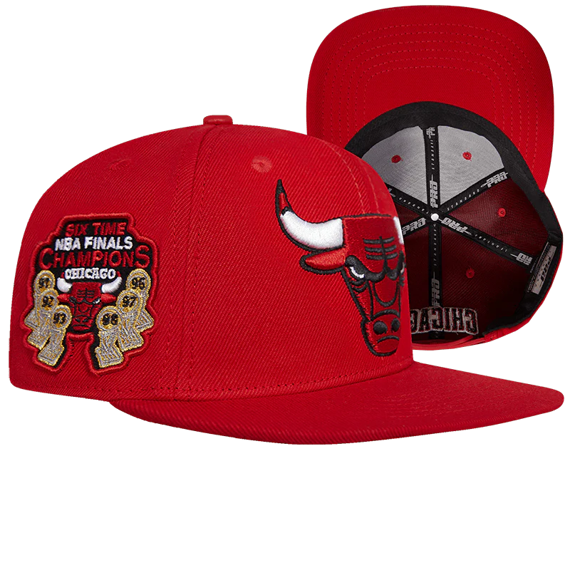 Pro Standard Chicago Bulls 6-Time Champions Unisex Wool Snapback Hat NBA