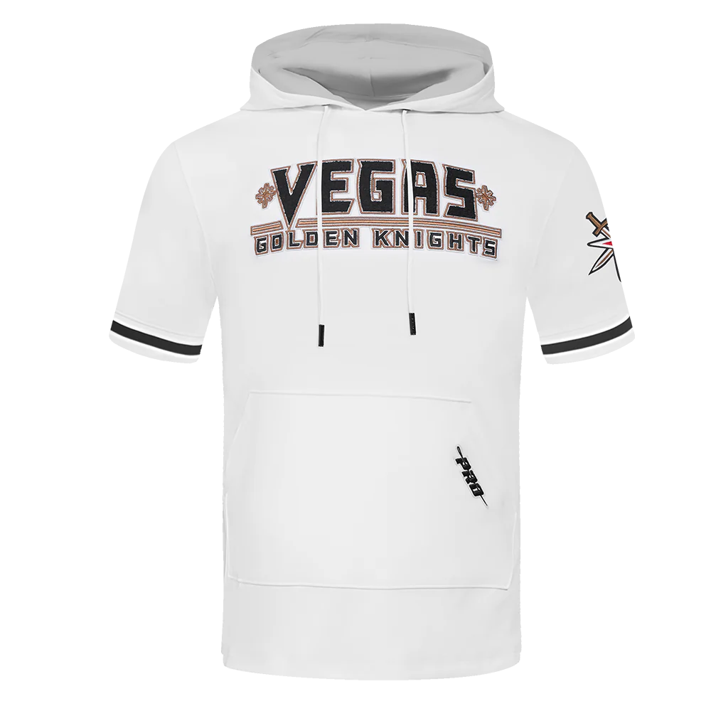 Men's Pro Standard Vegas Golden Knights Chenille Short Sleeve Hoodie - White