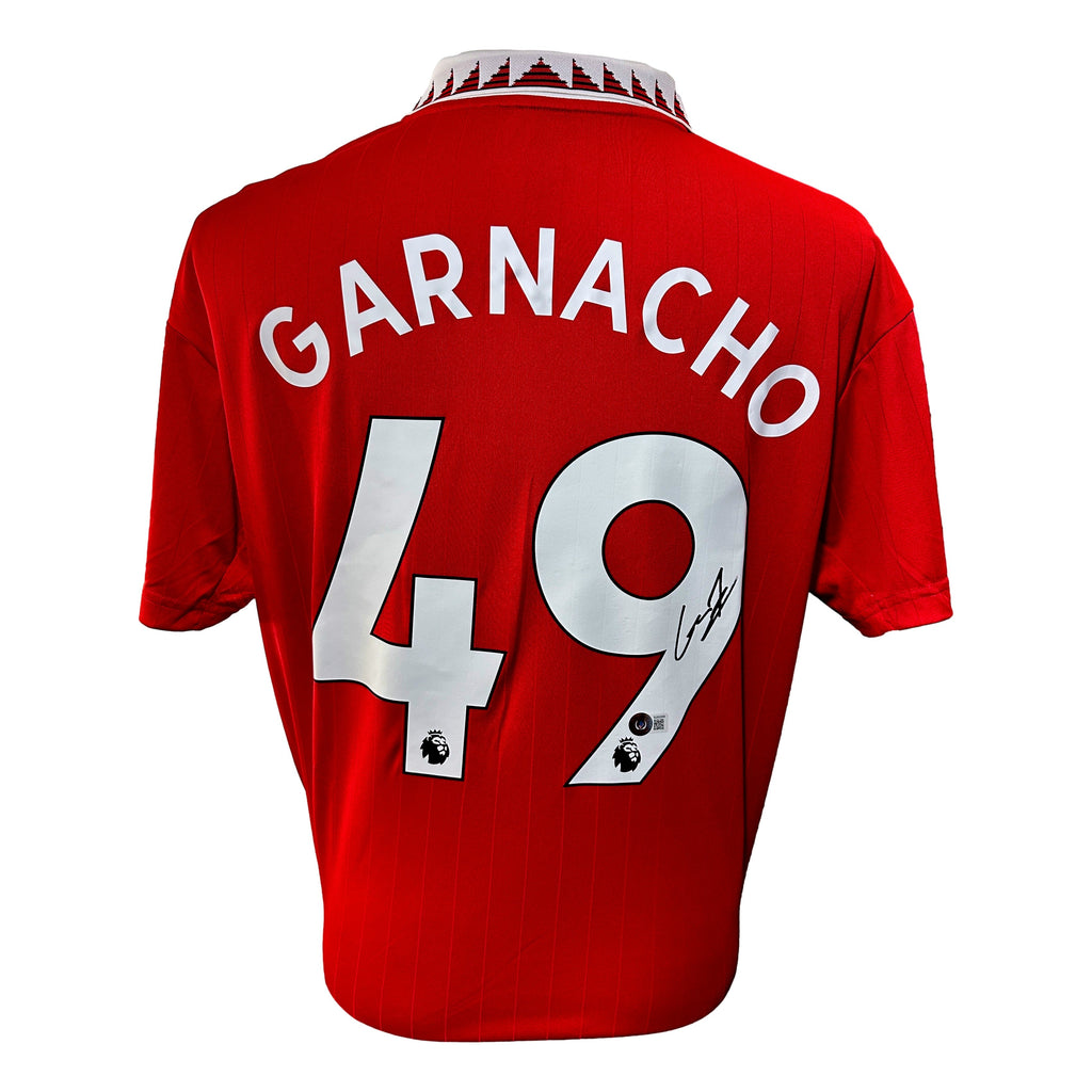 Alejandro Garnacho Autographed Manchester United Soccer Jersey BAS COA Signed