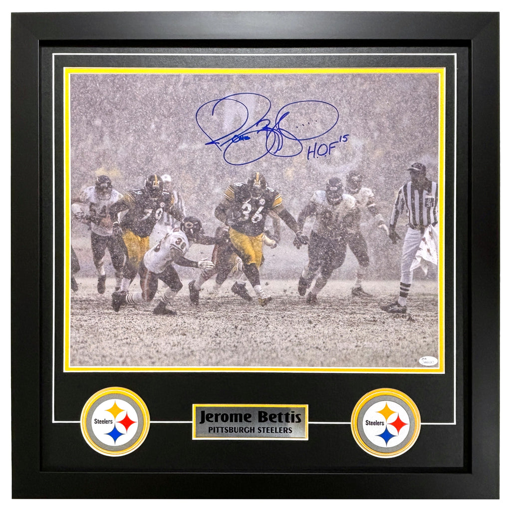 Jerome Bettis Autographed Pittsburgh Steelers 16x20 Photo Signed Snow Bowl JSA COA