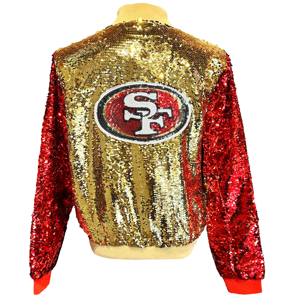 San Francisco 49ers Women's Cuce Full-Zip Sequin Jacket