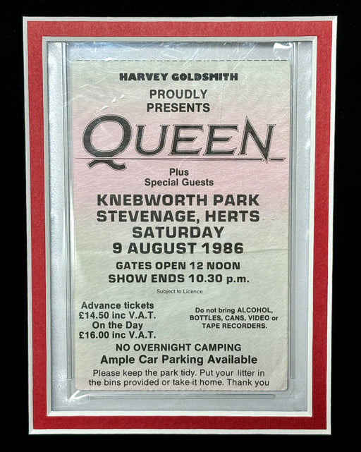 Freddie Mercury Queen Authentic Last Concert Ever Ticket PSA COA Framed Collage