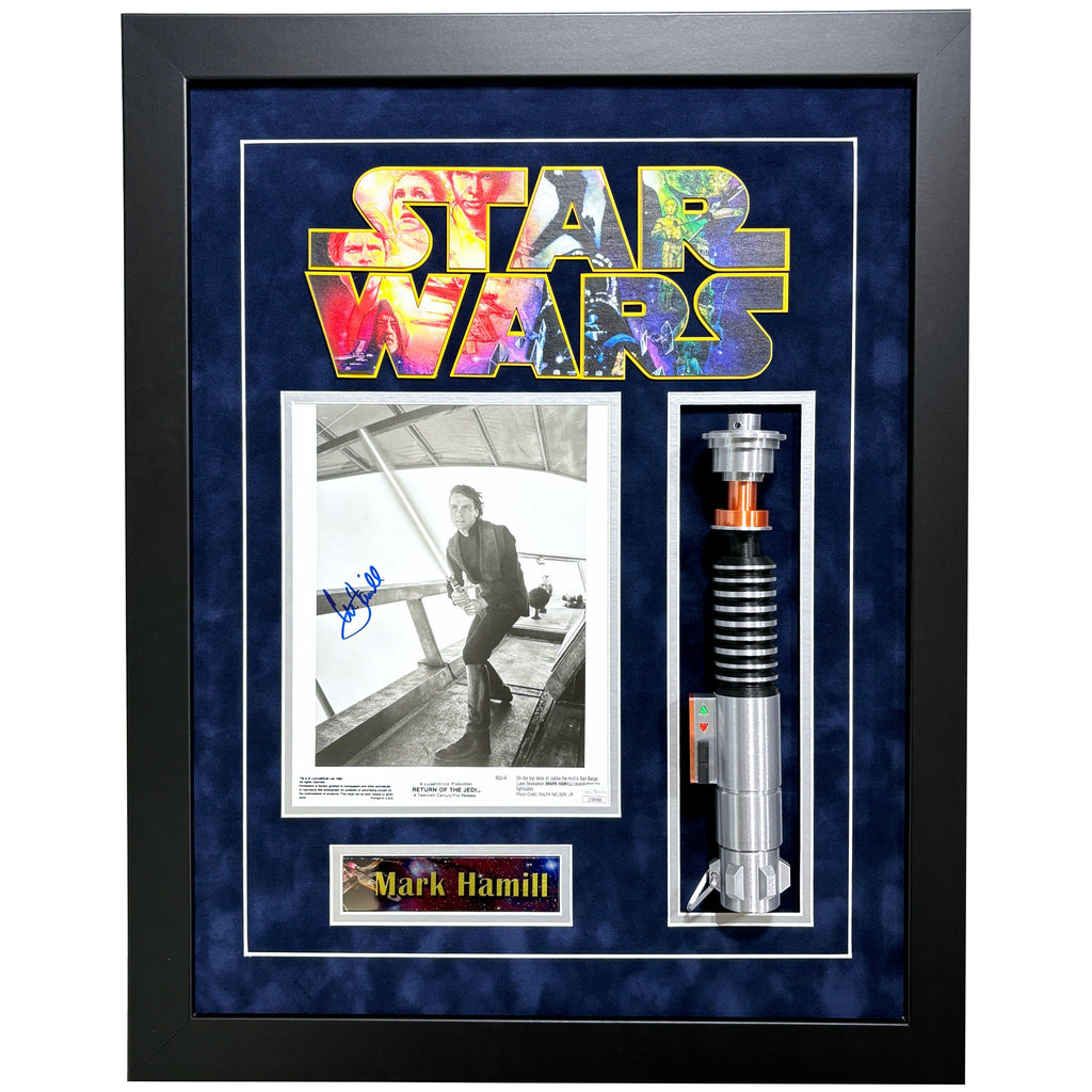 Mark Hamill Autographed Star Wars 8x10 Photo Framed JSA COA Lightsaber Signed