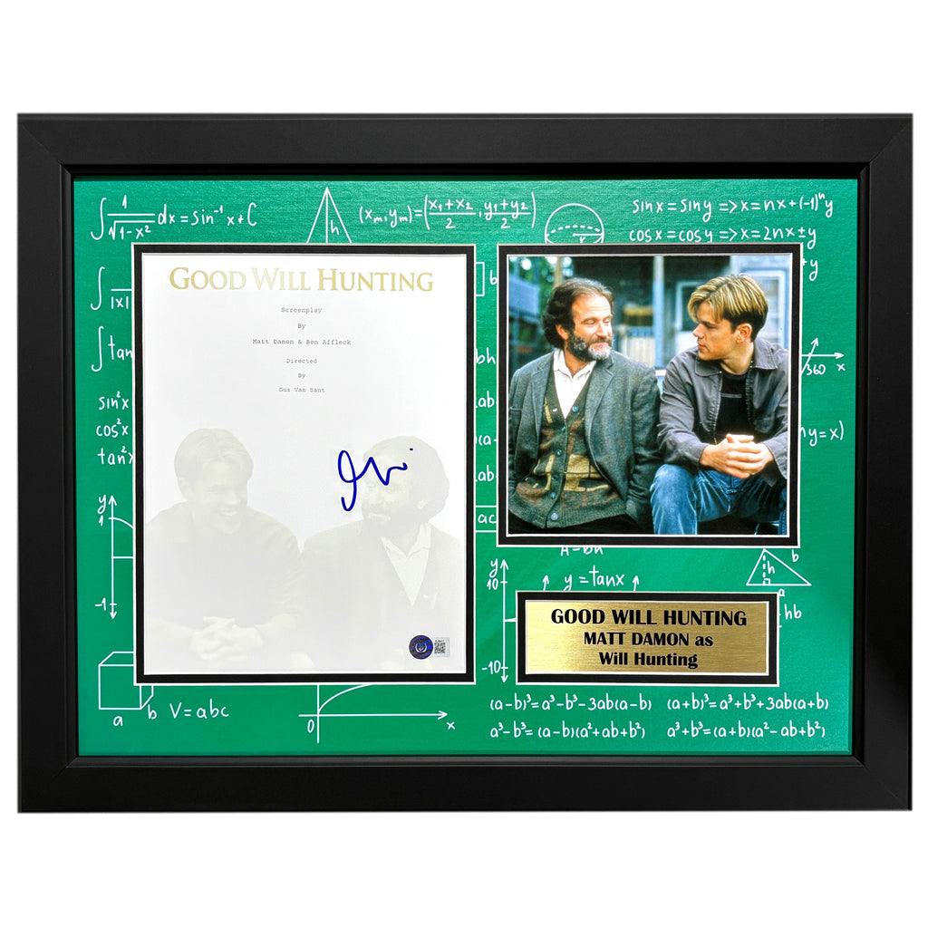 Matt Damon Autographed Good Will Hunting Script Framed Collage BAS COA Photo Signed