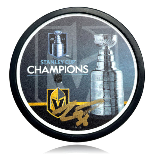 Logan Thompson Autographed Stanley Cup Vegas Golden Knights Hockey Puck COA IGM