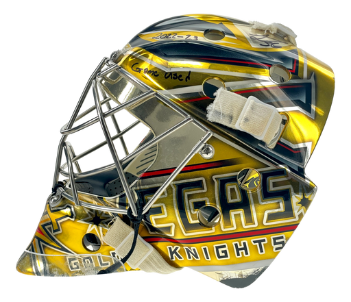 Logan Thompson Game Used Signed Mask 2022-23 COA IGM Vegas Golden Knights Worn