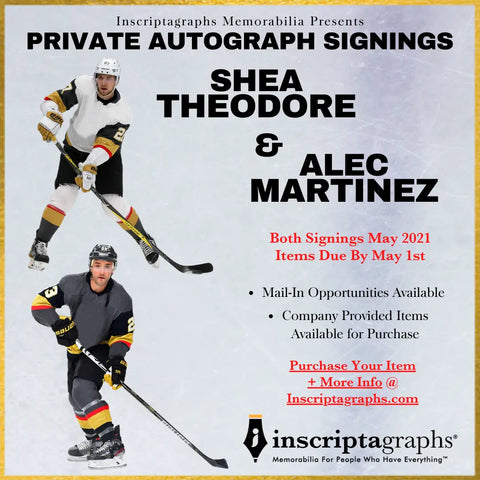 Shea Theodore Private Autograph Signing - May 2021