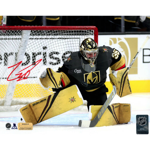 Logan Thompson Signed Vegas Golden Knights 8x10 Photo COA IGM Autograph Gold