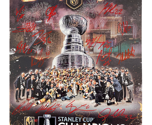 Vegas Golden Knights Team Signed 11x17 Game Day Poster #D/12 Photo Stanley Cup Autographed IGM COA