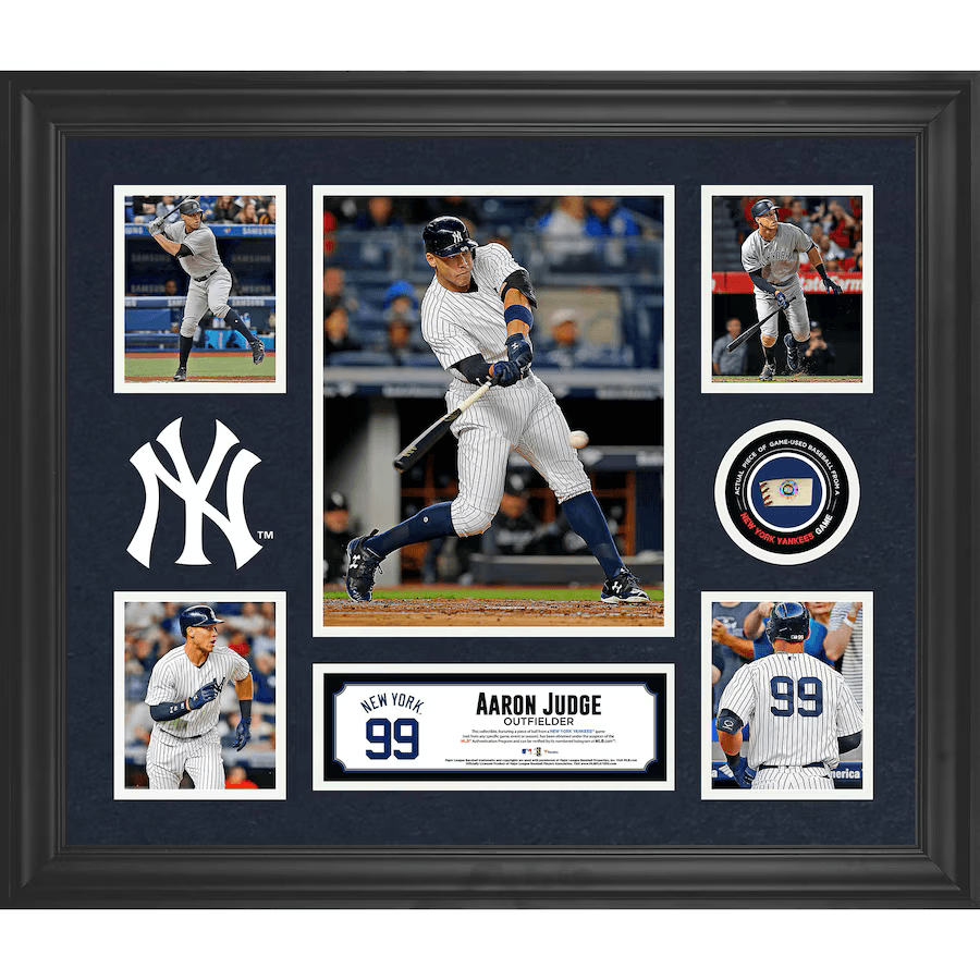 Aaron Judge New York Yankees Game Used Baseball Piece Framed Collage