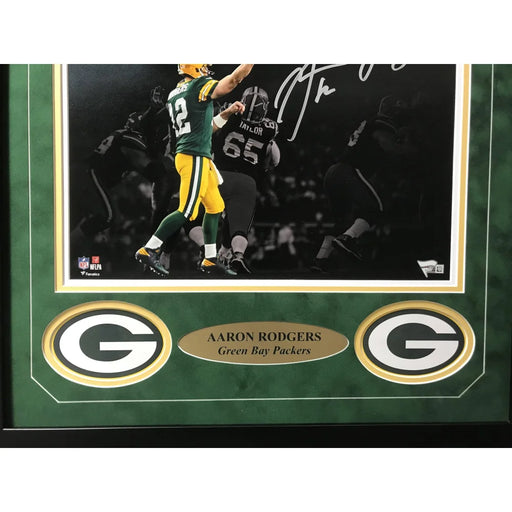 Aaron Rodgers Signed Packers 11X14 Framed Photo Fanatics MLB Green Bay Autograph